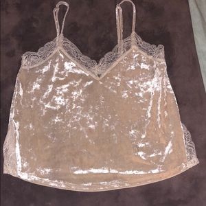 Forever 21 lace/ velvet crop tank top